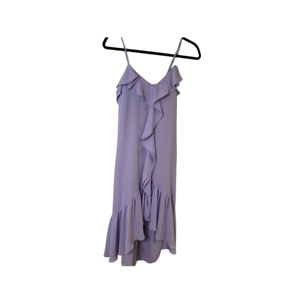 Everly Lavender Purple Ruffle High Low Midi Dress Women Small Spaghetti Strap